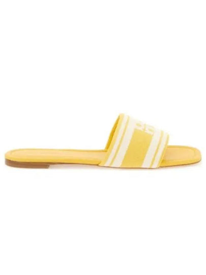 Logo Plaque Stripe Slippers Yellow - TORY BURCH - BALAAN 2