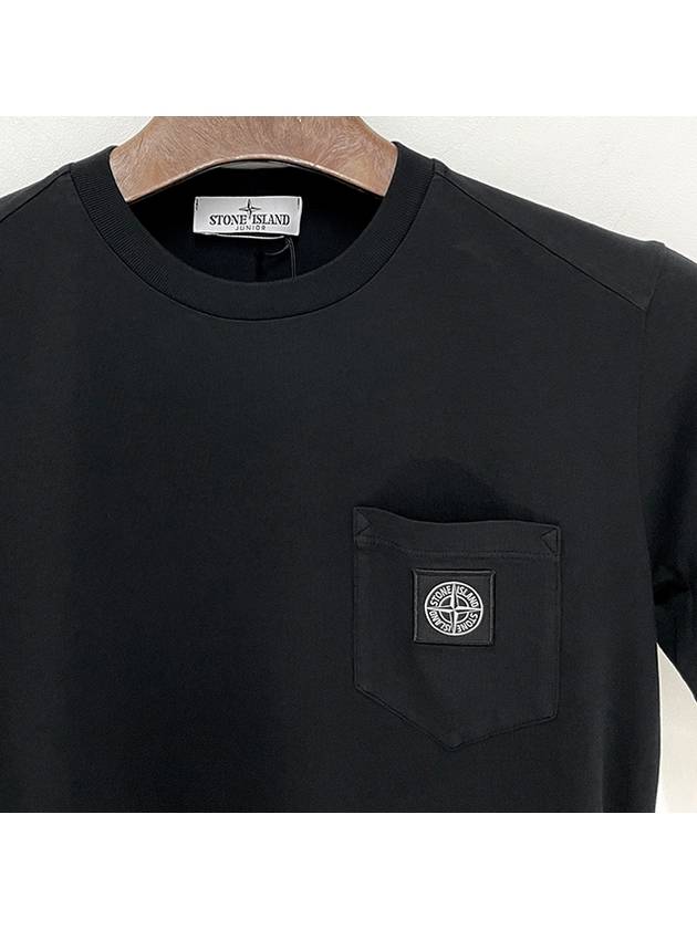 Kids Compass Patch Short Sleeve T-Shirt Black - STONE ISLAND - BALAAN 4