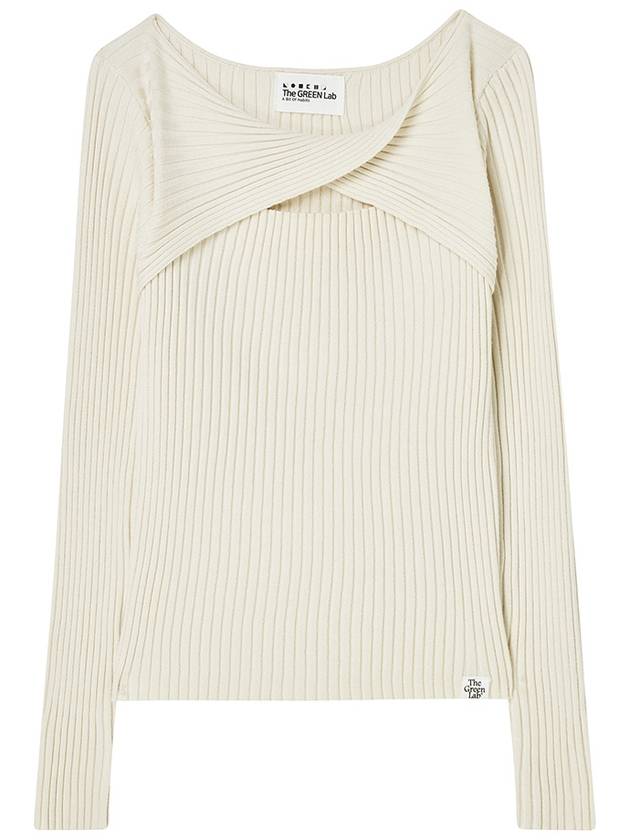 Twist slim ribbed knit Ivory - THE GREEN LAB - BALAAN 1