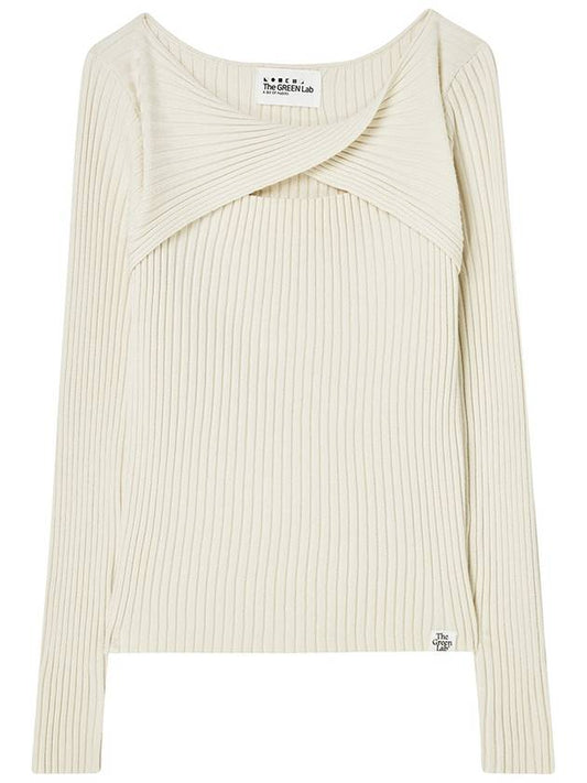 Twist slim ribbed knit Ivory - THE GREEN LAB - BALAAN 1