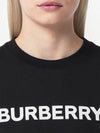 Logo Print Crew Neck Cotton Short Sleeve T-Shirt Black - BURBERRY - BALAAN 7