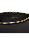 Monogram Leather Gold Zipper Card Wallet Black - SAINT LAURENT - BALAAN 7