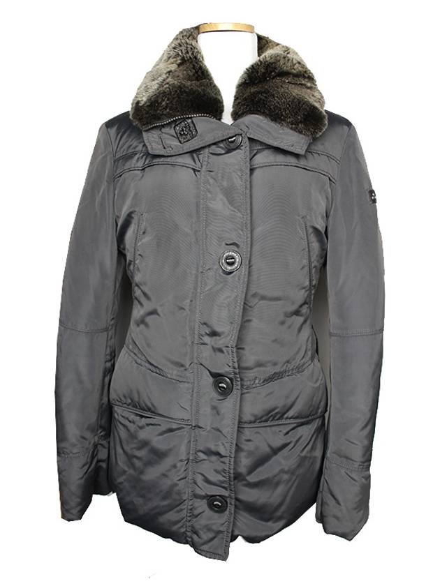 Gray Rex Trim Goose Down Padded Jacket 55 66 - PEUTEREY - BALAAN 1