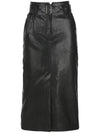 Faux Leather High Waist Long Skirt BLACK - ILROZE - BALAAN 1