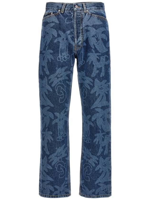 Denim Straight Pants PMYA030E23DE N001 4540 BLUE - PALM ANGELS - BALAAN 2