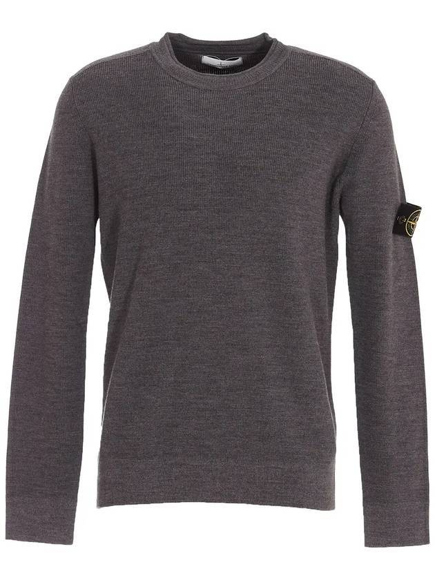 wappen crew neck knit top gray - STONE ISLAND - BALAAN.