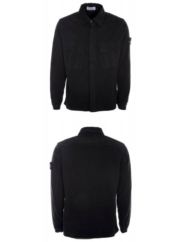 Wappen Patch Two Pocket Shirt Jacket Black - STONE ISLAND - BALAAN 5