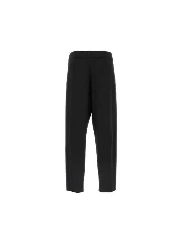 Button Detailed Silk Straight Pants Black - SAINT LAURENT - BALAAN 3