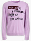 Jamie Reid Slogan Printed Wool Knit Top Purple - VALENTINO - BALAAN 3