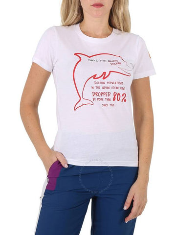 Save The Duck Ladies White Kelsey Dolphin T-shirt, Brand Size 0 (X-Small) - SAVE THE DUCK - BALAAN 1