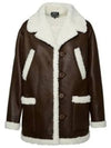 Clara Shearling Coat Brown - A.P.C. - BALAAN 2