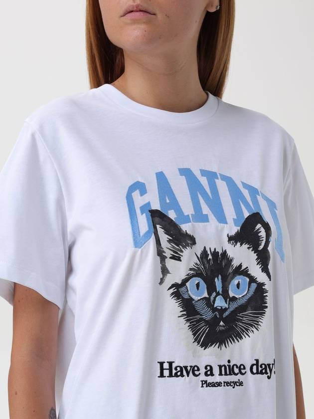 Basic Cat Relax Jersey Short Sleeve T-Shirt White - GANNI - BALAAN 5