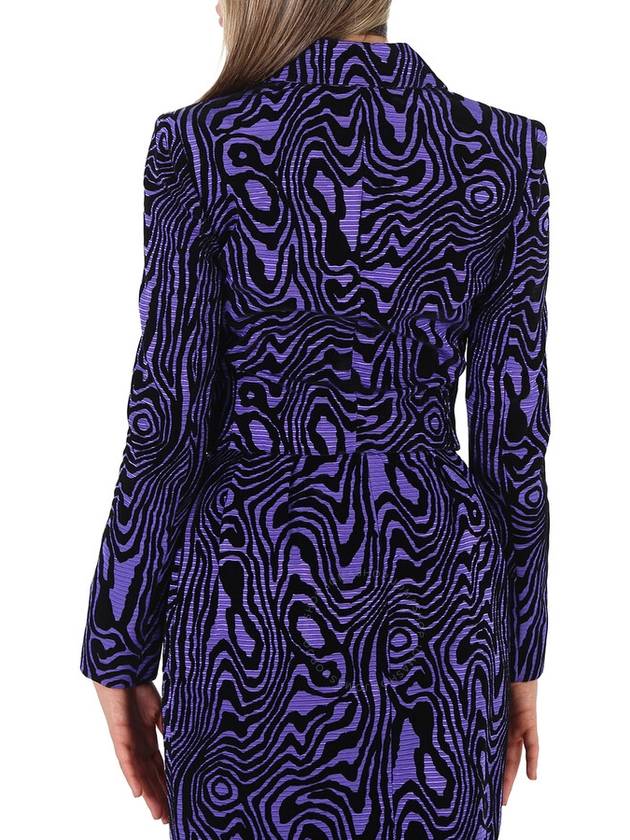 Moschino Ladies Purple Moire Effect Jacquard Blazer, Brand Size 38 (US Size 4) - MOSCHINO - BALAAN 3