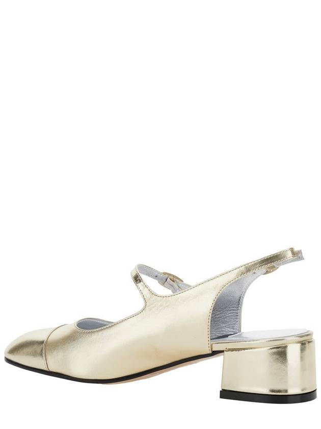 'Ischia' Metallic Slingback Pumps With Adjustable Strap In Patent Leather Woman - CAREL - BALAAN 3