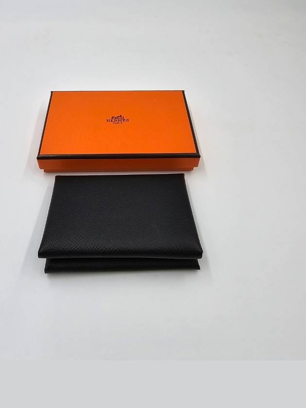 Calvi Duo Compact Card Wallet Noir - HERMES - BALAAN 6