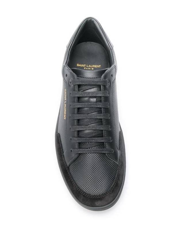 Court Classic Perforated Leather Low Top Sneakers Black - SAINT LAURENT - BALAAN 5