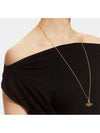 thin line short flat ORB pendant necklace gold - VIVIENNE WESTWOOD - BALAAN.