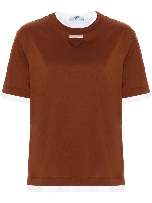 layered cotton T-shirt - PRADA - BALAAN 1