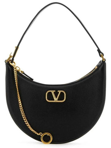 V Logo Shoulder Bag Black - VALENTINO - BALAAN 1