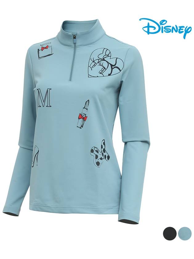 Women s pattern half zip up t shirt DN3LTS006 - DISNEY GOLF - BALAAN 1