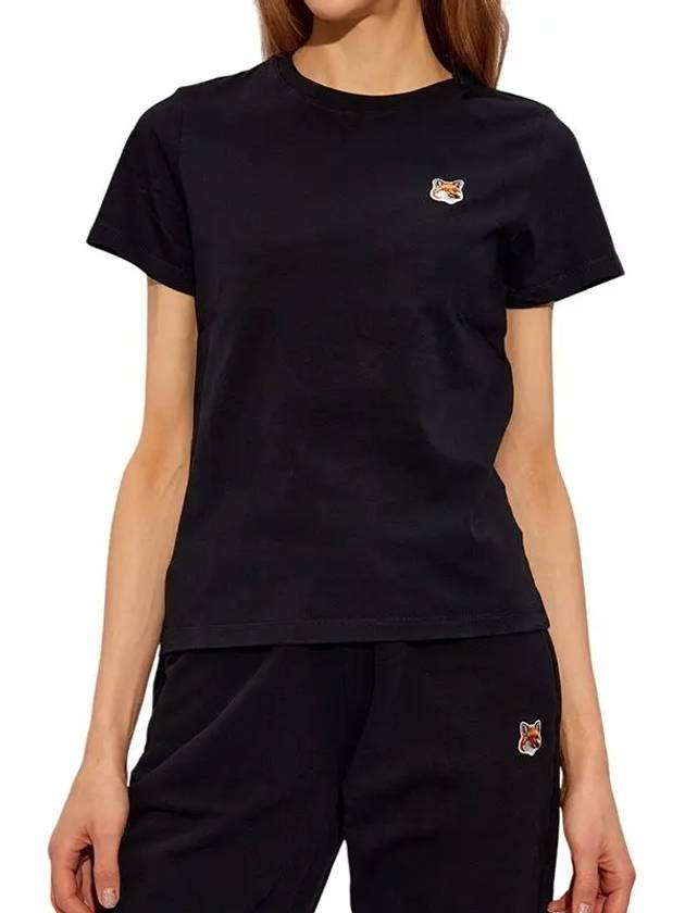 Fox Head Patch Classic Short Sleeve T-Shirt Black - MAISON KITSUNE - BALAAN 4