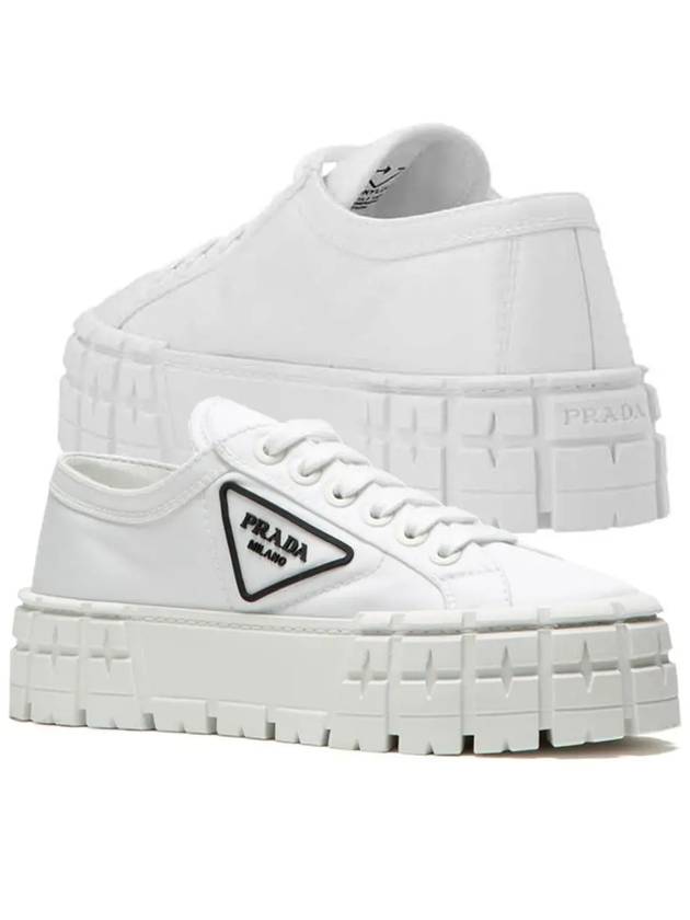 Double Wheel Re-Nylon Gabardine Low-Top Sneakers White - PRADA - BALAAN 2