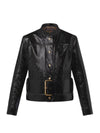 Oversized Belt Embossed Monogram Leather Jacket Black - LOUIS VUITTON - BALAAN 1