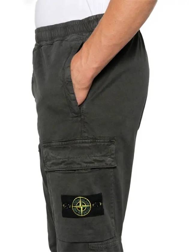 Stretch Cotton Cargo Straight Pants Grey - STONE ISLAND - BALAAN 3