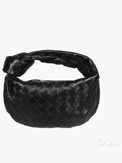 Jodie Intrecciato Small Tote Bag Black - BOTTEGA VENETA - BALAAN 2