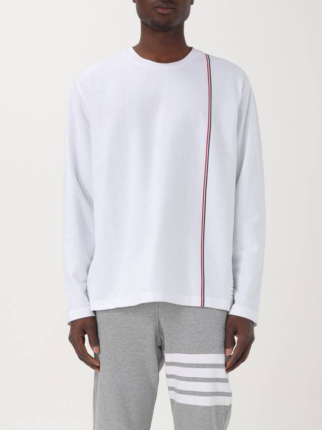 RWB Striped Cotton Long Sleeve T-Shirt White - THOM BROWNE - BALAAN 2