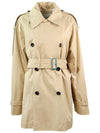 Short Gabardine Trench Coat Beige - BURBERRY - BALAAN 2