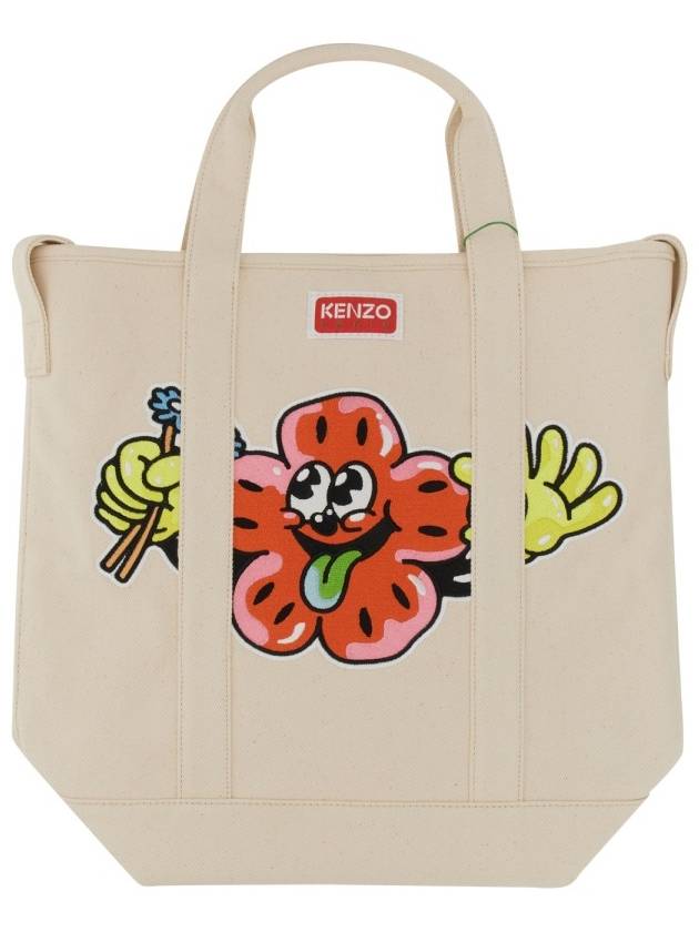 Boke Boy Strap Tote Bag White - KENZO - BALAAN 4