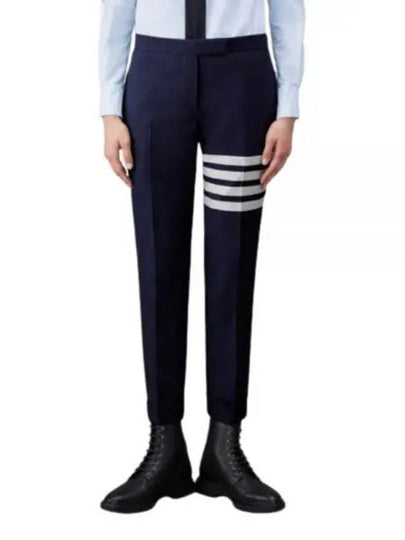 Men's Plain Weave 4 Bar Low Rise Skinny Straight Pants Navy - THOM BROWNE - BALAAN 2