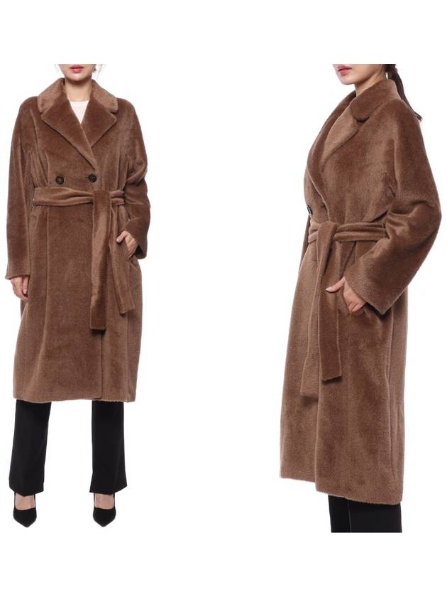 Zaire Alpaca Women's Single Coat Brown - MAX MARA - BALAAN 3