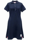 Women's Logo Patch Tennis Flare Short Dress Navy - THOM BROWNE - BALAAN 2