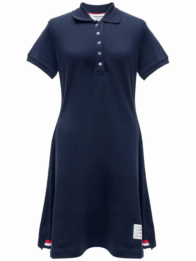 Women's Logo Patch Tennis Flare Short Dress Navy - THOM BROWNE - BALAAN 2