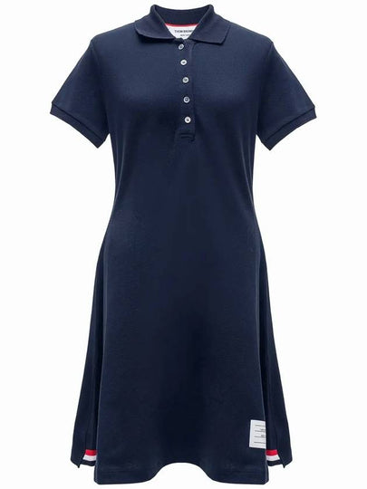 Women's Logo Patch Tennis Flare Short Dress Navy - THOM BROWNE - BALAAN 2