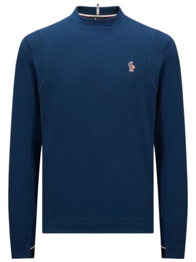 Stretch fleece sweatshirt cobalt blue - MONCLER - BALAAN 1