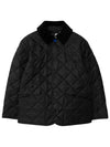 Corduroy Collar Quilted Half Jacket Black - BURBERRY - BALAAN 2