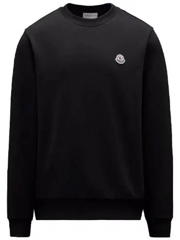 Men's Logo Patch Sweatshirt Black - MONCLER - BALAAN 2