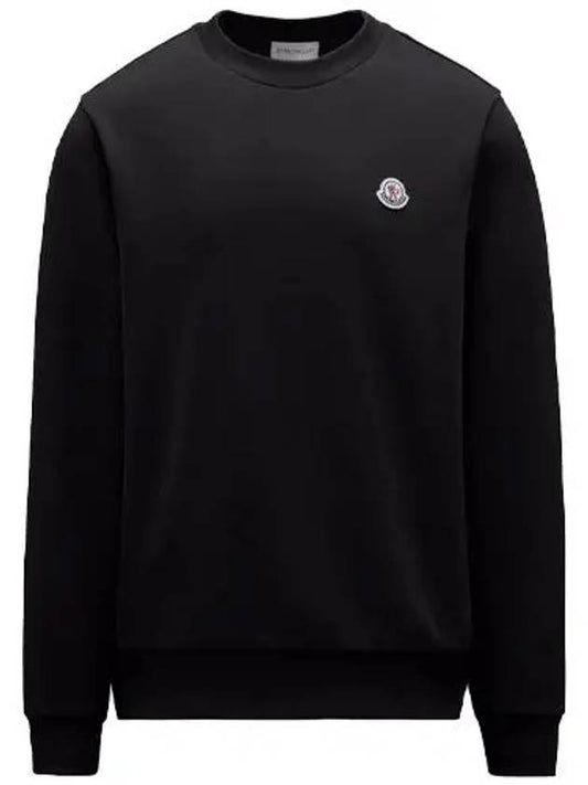 Men's Logo Patch Sweatshirt Black - MONCLER - BALAAN 2