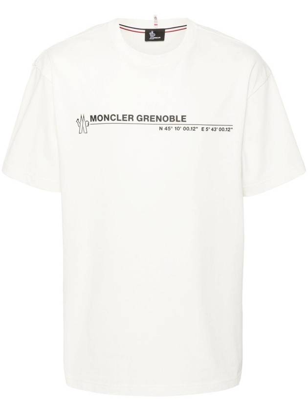 Logo Print Short Sleeve T Shirt White - MONCLER - BALAAN 2