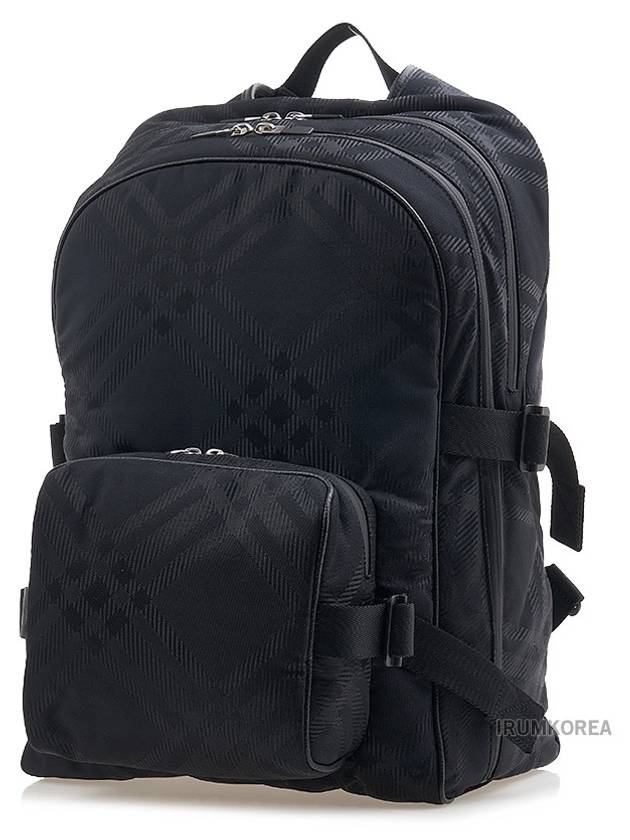 Check Print Jacquard Backpack Black - BURBERRY - BALAAN 3