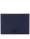 Gancini Leather Card Wallet Navy - SALVATORE FERRAGAMO - BALAAN 2