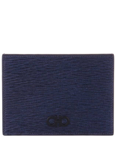 Gancini Leather Card Wallet Navy - SALVATORE FERRAGAMO - BALAAN 2