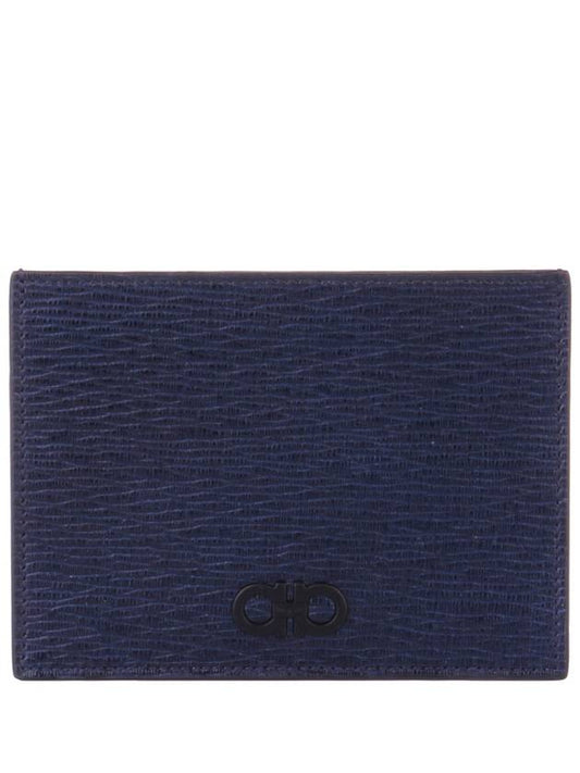 Gancini Leather Card Wallet Navy - SALVATORE FERRAGAMO - BALAAN 2