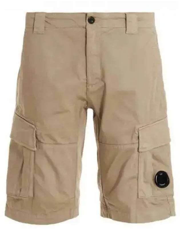 Men's Stretch Satin Lens Cargo Shorts Beige - CP COMPANY - BALAAN 2