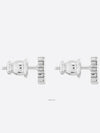 Claire D Lune Finish Metal White Crystal Earrings Silver - DIOR - BALAAN 4