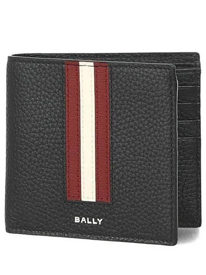 Ribbon Bifold Leather Bifold Wallet Black - BALLY - BALAAN 2