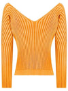 La Maille Pralu Longue Micro Charm Logo Cardigan Light Orange - JACQUEMUS - BALAAN 4